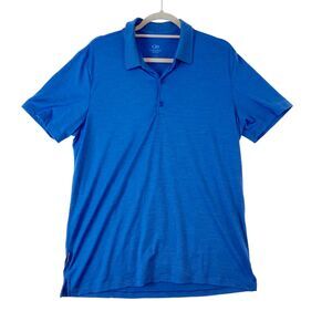 Icebreaker Merino Wool Polo Shirt Mens Large Blue Short Sleeve Casual Outdoor